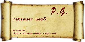 Patzauer Gedő névjegykártya
